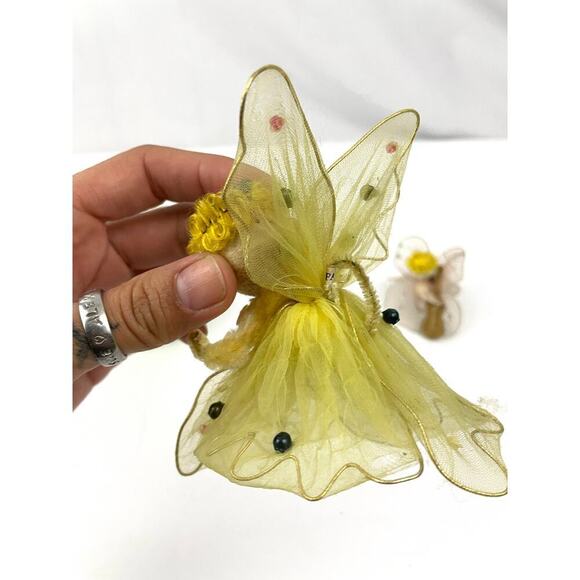 VTG Set of 4 Tulle Dress Violin Playing Angel Christmas Ornaments 1950s READ - Picture 8 of 16